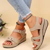 Dress Shoes Ladies 2024 Basic Women's Sandals Retro Soft Sole Non Slip Walking Round Toe Open Beach