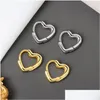 Hoop Huggie Fashion Luxury Heart Oorbellen voor vrouwen Designer Sieraden Gold Sier Party Gift Drop Delivery Ottr6