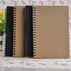 Creative Simple Kraft Paper Material Double Coil Ring Spiral Notebook Sketchbook Diary for Drawing Painting.