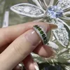 Klaster Pierścienie SACE GEMS 925 STRINLING SREBRNY 3 mm Natual Diopside Diopside Cesty For Women Cocktail Party Fine Jewelry Gift