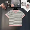 Women's T-Shirt Designer Xiaoxiang 24 Spring/Summer New Stripe Fashion Age Reducing Knitted Short sleeved Women O08P