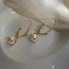 Dangle Chandelier Korean Elegant Long Pearl Pendent Earrings for Women Fashion Design Metal Line Earrings Bridal Wedding Jewelry Gift