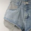 Dames shorts mode street metal diamant denim sexy meisje 2024 lente zomer zaklekkage lekkage buit vrouwen kleding