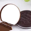 Mirrors 1Pcs Cookie Biscuits Make Up Mirrors Compact Makeup Mirror with Combs Portable Mini Cute Facial Make Up Mirror Light Dark Coffee