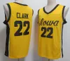 2024 Final Four Maglie 4 Women College 22 Caitlin Clark Basketball Jersey Black White Giallo Mens Navy