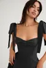 Robes décontractées Classiques de mode européens et américains Vêtements féminins Elegant Bow ShetSenders Slit Tube Top Robe Vacation Sexy Beach