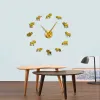Orologi per orologi selvatici per la fauna selvatica per parete gigante fai -da -te si silhouette decorativa orologio da parete senza cornice