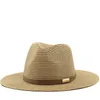 Belt Strap Straw Sun Hat For Women Men Fashion Vacation Beach UV Hats Summer Wide Brim Travel Panama Outdoor Wholesale 240423