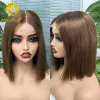 Wigs Chocolate Brown Straight Bob Wig Virgin Human Hair Wigs 2x6 Lace Short Straight Colored Wig for Women Brazilian Virgin Hair Wig