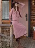 Casual Dresses Aigyptos Fall Winter Dress Women Vintage Elegant Slim Handmade virkade ärmlös Sling Wool Sticked Twist tröja