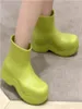 2022 Gummistövlar för kvinnor Vattentät regn Låg klack Kort ankel PVC Fashion Girls Lady Rain Shoes2600899