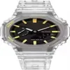 Sports Men's Quartz Watch 2100 Watch Green, Orange, Blue, Série jaune, Temps mondial complet, LED Auto Hand Raising Light, Oak Series