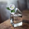 Vaser mini blomma vas kreativt husformade glasblommor flasktransparent vas för hydroponik växter vardagsrum dekoration