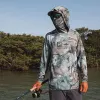 Accessoires chemises de pêche pélagiques upf 50 couverture de visage à capuche à manches longues Camisa pesca Tops secs sèches UV Protection de pêche masque de masque