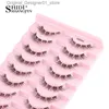 False Eyelashes SHIDISHANGPIN 5/10 Double Eyelash Cat Extension 3D Mink Half Natural Makeup Artificial Cils maquiagem Q240425