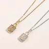 Luxury Designer Lock Pendante Collier Chaîne Crystal 18K Gold plaqué 925 Pendants en acier inoxydable plaqué en argent