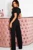 Kobiety Jumpsuits Rompers 2024 Summer New Style Pasp Pasku Zakopiony kombinezon Women Solid Kolor V-dępe Krótkie rozłokowe spodnie Y240425