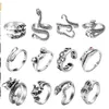 Punk Style Animal Snake Frog Ring Set Punk smycken