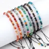 Strands Adjustable 4mm Chakra Beads Bracelet Mini Natural Stone Agats Lava Tiger Eye Beaded Bracelets & Bangles Women Men Gift Jewelry