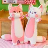 Plush Dolls Big Size Kawaii Cat Red Fox Plush Toy Soft Cute Animal Doll Stuffed Long Pillow Bed Cushion Decor for Baby Girls Birthday GiftsL2404