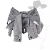 Women's Shorts Grey Ripped Denim Vintage Korean Y2k Harajuku High Waist Wide A-line Mini Jeans Short Pants 2000s Clothes