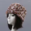 Beretten Russische stijl mode winter sneeuw hoeden vrouwen dikke pluizige faux bont schedels beanies ski bomber cap hoed