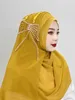 Hijabs musulmán Big Bow hijab Hijab Hijab Enviar Decorativa Arab Hijab Mujeres Hijab brillante suave suave fácil de usar Hijab Turquía Cabeza Bufanda D240425