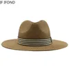 Chapeaux à bord large chapeau seau de panama Summer Str Hat Mens Wide Brim Breathable Sunshine Beach Str Hat Uv Protection Fedora C J240425