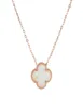 Wholale Ladi Clover Shell Pendant Stainls Steel 18K Rose Gold Women Necklace6328259