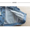 Damesvesten 2024 Spring herfst denim vest vrouwen kleding vintage gat mouwloze Jean Waistcoat korte jas vrouwelijke bovenkleding