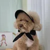 Vêtements pour chiens 1pc chapeau de compagnie tressé de style pastoral petit caps Soft Sunshade costume mignon casquette d'été