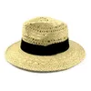 Cappelli larghi cappelli da secchio Cappello estivo di paglia per uomini donne moda sombrero cappello banama fedora y240425