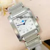 Cadran fonctionnant des montres automatiques Carter New Watch Womens Tank Series Square Diamond We110007 Mouvement de quartz