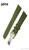 21mm NEW BlackGreen Nylon and Leather Watch Band strap For IWC watches2310117