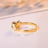 14k Gold Ametrine Gemstone Ring for Women Anillos de Bague eller Jaune Topaz Gemstone Jewelry 14 K Gold Color Wedding ANEL RING BOX 240422