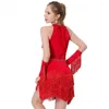 Abbigliamento da ballo abito da ballo femminile Rhinestone paillettes Flapper Party Latin Salsa Ballroom Dancing