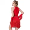 Scary Wear Dance Dance Robe Rhinestone Sequin Flapper Party Latin Salsa Ballroom Dancing