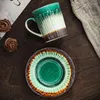 Mokken turquoise thee koffiekopje met schotel drinkware creatieve oven veranderd groen mok kantoor cadeau cups