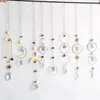 Dekorativa figurer 1st Crystal Suncatcher Prism Moon Pendant Hanging Light Catcher Rainbow Maker Outdoor Decor Garden Decorat