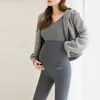 Moderskapsbottnar Stylish Maternity Leggings sömlös mag stöd graviditet byxor gravida klädsel2404