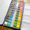 48 akvarellfärg med metallfodral Solid Artist Water Färgmålning Pigment för ritning av konstmaterial