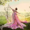 Party Dresses Pink Mixed 2024 Fluffy Tulle Fairy Bridal Dress For Pography Gowns Women 3D Floral Sleeve