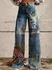 Jeans wave femminile immagine in stile coreano eleganti pantaloni larghi con la vita alta sciolte sciolte f-xl casual