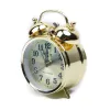 Clocks Mechanical Gold Alarm Clock Manual Wind Up Vintage Metal Clock Round Metal Small Clocks Silent Desk Quartz Clock Home Decor