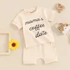 Clothing Sets Toddler Summer Clothes For Boys Girls Short Sleeve T-shirt Mamas Coffee Date Tops Shorts Baby Mothers Day Outfits