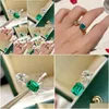 Rings Charm Emerald Dimaond Promise Ring 925 Sterling Sier Engagement Band For Women Bridal Jewelry Gift Drop Delivery Otgeh