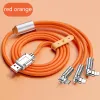 1,2m/2m 3 i 1 USB -datakabel 120W supersnabbladdning 180 graders rotationstyp C Kabel Mikro USB -sladd för iPhone Xiaomi Huawei Samsung bärbar dator