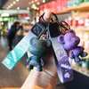 Personality Cartoon Bear Key Chain Chameleon Resin Keychains Webbing Tape Fashion Doll Bag Pendant Holiday Car Key Ring For Girls Gift