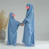 Etniska kläder en bit jilbab barn flicka abaya för barn flickor muslimska bön overhead khimar hijab klänning ramadan islam kläder kalkon