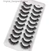 Faux de cils en gros 2/10/20 boîtes 10 paires de cils de vison artificiels 3D Natural Faux Fluffy Soft Full Fulness Wispy Curly Makeup Q240425